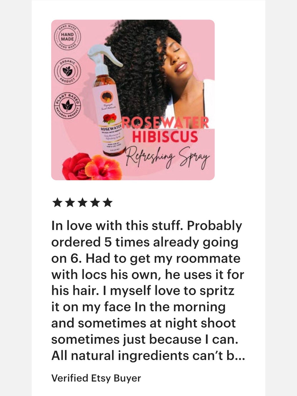 Rosewater Infused with Hibiscus Refreshing Spray